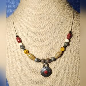 Handcrafted Beaded Necklace with Pendant